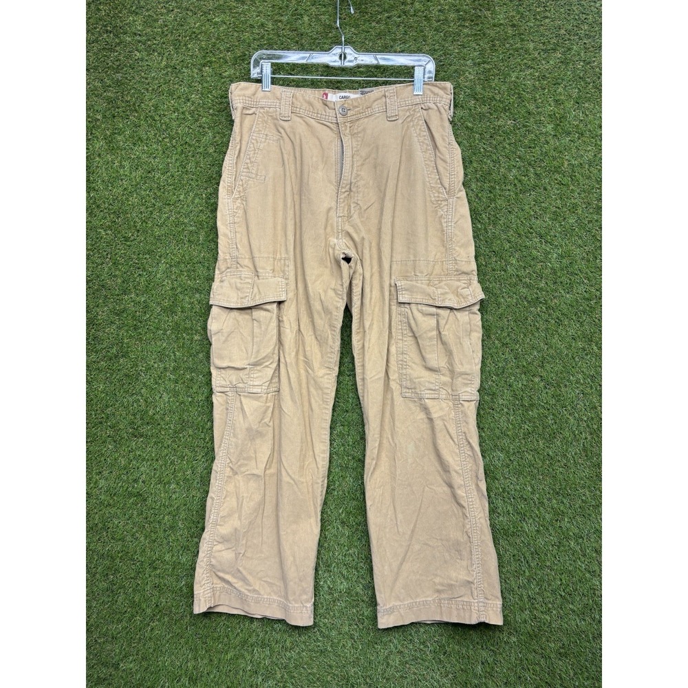 Levis Cargo Corduroy Pants Mens 33x30 Beige Baggy Skater Grunge Loose Fit y2k